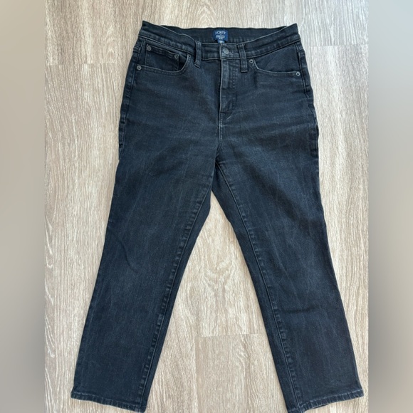 J. Crew Jeans Womens 28P Black Essential Straight Ankle Denim Minimalist Neutral - Picture 1 of 6